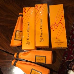 Photo props: empty champagne boxes along with insulated bottles holder, no booze